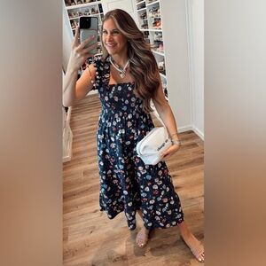 Hill House Navy Floral Midi Dress